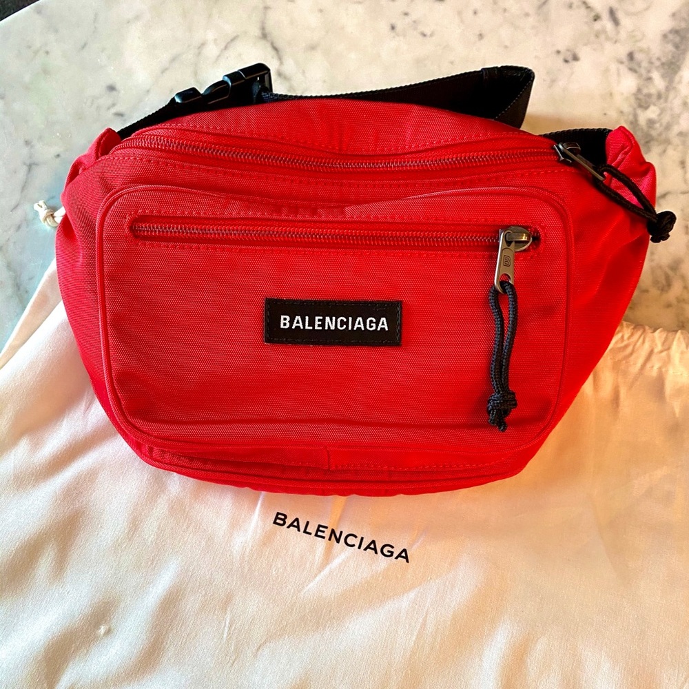 Balenciaga Red Explorer Belt Bag/Crossbody Bag